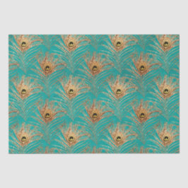 Elegant Glitter Peacock Feathers Patroon Tissuepapier