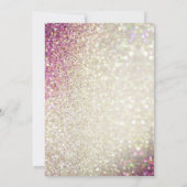 Elegant Glitter Pink Birthday Uitnodiging (Achterkant)