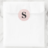 Elegant Glitter Pink Monogram Envelopzegel Ronde Sticker (Tas)