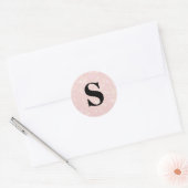 Elegant Glitter Pink Monogram Envelopzegel Ronde Sticker (Envelop)