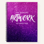 Elegant Glitter Pink Paars Sketchbook Notitieboek