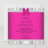 Elegant Glitter Pink Silver Glamor High Hiel Kaart (Achterkant)