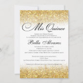 Elegant Glitter Quinceañera Uitnodiging Mis Quince (Voorkant)
