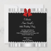 Elegant Glitter Red Glamor High Heels Birthday Kaart (Achterkant)