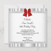 Elegant Glitter Red Glamor High Heels White Kaart (Achterkant)