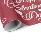 Elegant Glitter Red Happy Valentine's Day Cadeaupapier (Rol Hoek)