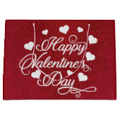 Elegant Glitter Red Happy Valentine's Day Groot Cadeauzakje (Voorkant)