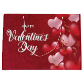 Elegant Glitter Red Happy Valentine's Day Large Gi Groot Cadeauzakje (Voorkant)