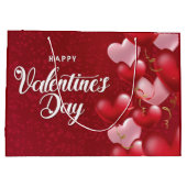 Elegant Glitter Red Happy Valentine's Day Large Gi Groot Cadeauzakje (Achterkant)