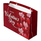 Elegant Glitter Red Happy Valentine's Day Large Gi Groot Cadeauzakje (Achterkant Gekanteld)