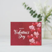 Elegant Glitter Red Hearts Valentijnsdag Postca Briefkaart (Staand voorkant)
