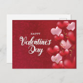 Elegant Glitter Red Hearts Valentijnsdag Postca Briefkaart (Voorkant / Achterkant)