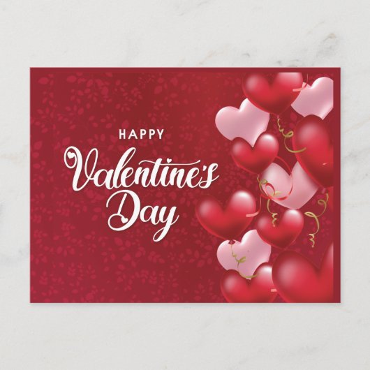 Elegant Glitter Red Hearts Valentijnsdag Postca Briefkaart (Voorkant)