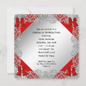 Elegant Glitter Red Stiletto Birthday Party Kaart (Achterkant)