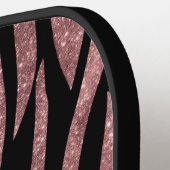 Elegant Glitter Roos Gold Animal Skin Zebra Print Pickleball Paddle (Links Detail)