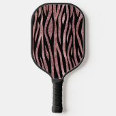 Elegant Glitter Roos Gold Animal Skin Zebra Print Pickleball Paddle (Achterkant)