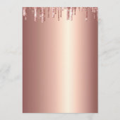 Elegant Glitter Roos Gold Bridal Menu Kaarten Brun (Achterkant)