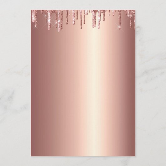 Elegant Glitter Roos Gold Bridal Menu Kaarten Brun (Achterkant)