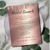 Elegant Glitter Roos Gold Bridal Menu Kaarten Brun