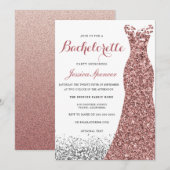 Elegant Glitter Roos Gold Dress Bachelorette Kaart (Voorkant / Achterkant)