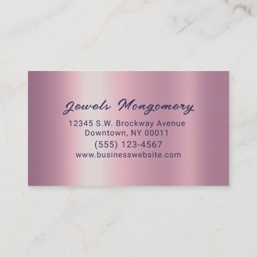 Elegant Glitter Roos Gold Faux Folie Girly Visitekaartje (Achterkant)