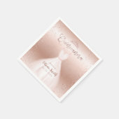 Elegant glitter roos gold met jurk quinceañera servet (Hoek)