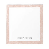 Elegant Glitter Roos Gold Notitieblok (Voorkant)