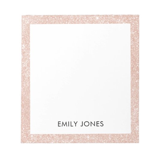 Elegant Glitter Roos Gold Notitieblok (Voorkant)