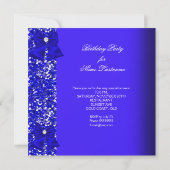 Elegant Glitter Royal Blue Diamonds Partij Kaart (Achterkant)
