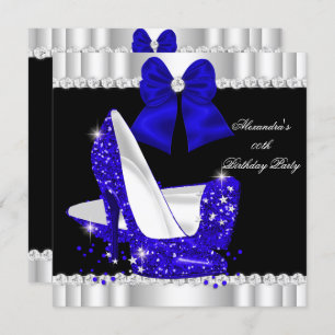 Elegant Glitter Royal Blue Glamor High Heels Kaart
