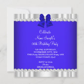 Elegant Glitter Royal Blue Silver High Hiel Kaart (Achterkant)