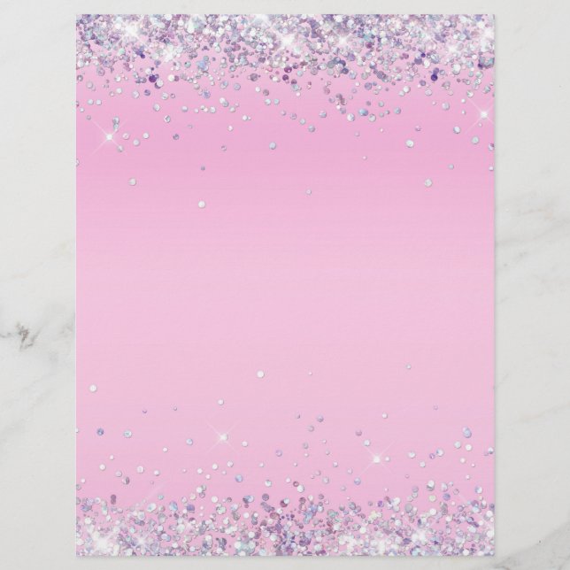Elegant glitter roze blanco briefhoofd (Voorkant)