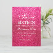 Elegant Glitter Roze Sweet Sixteen 16 Verjaardag Kaart (Staand voorkant)
