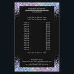 Elegant Glitter Salon aan beide zijden Flyer<br><div class="desc">Een elegant en geraffineerd ontwerp met een digitaal afbeelding van zilver-lila glas. Nota: Het productieproces gebruikt geen echte film,  slechts wordt de kleur grondig gedrukt. Voeg uw gegevens,  logo,  bedrijfsdetails en afbeeldingen in minuten toe.</div>