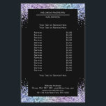 Elegant Glitter Salon aan beide zijden Flyer<br><div class="desc">Een elegant en geraffineerd ontwerp met een digitaal afbeelding van zilver-lila glas. Nota: Het productieproces gebruikt geen echte film, slechts wordt de kleur grondig gedrukt. Voeg uw gegevens, logo, bedrijfsdetails en afbeeldingen in minuten toe.</div>