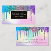 Elegant Glitter-schijven Ombre Holographic Lijst Visitekaartje (Voorkant / Achterkant)