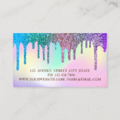 Elegant Glitter-schijven Ombre Holographic Lijst Visitekaartje (Achterkant)