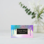 Elegant Glitter-schijven Ombre Holographic Lijst Visitekaartje (Staand voorkant)