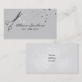 Elegant Glitter Scissor Visitekaartje (Voorkant / Achterkant)
