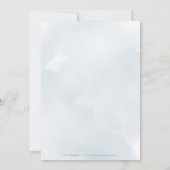 Elegant glitter script blue floral 1st jarig kaart (Achterkant)