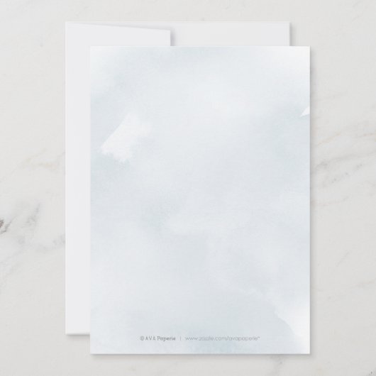 Elegant glitter script blue floral 3rd jarig kaart (Achterkant)