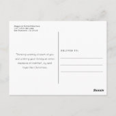 Elegant Glitter Script Kerstfeestdag Foto Briefkaart (Achterkant)