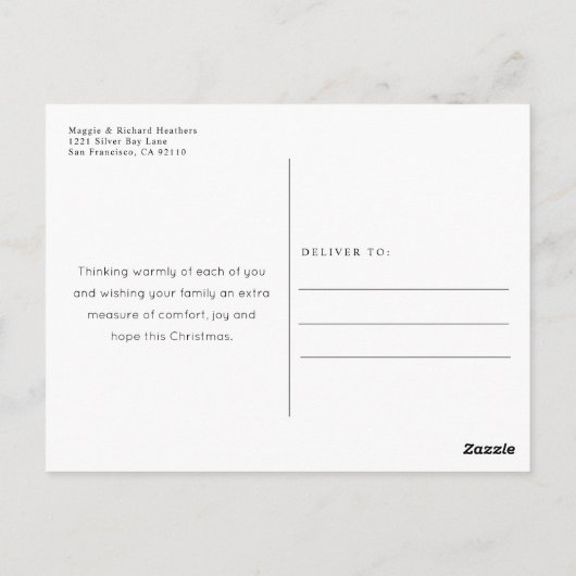 Elegant Glitter Script Kerstfeestdag Foto Briefkaart (Achterkant)