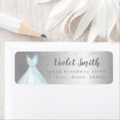 Elegant glitter Silver Blue-adres retouradres Etiket (Insitu)
