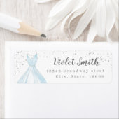 Elegant glitter Silver Blue-adres retouradres Etiket (Insitu)