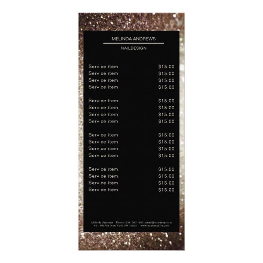 Elegant Glitter Silver Gold Reclamekaart (Voorkant)