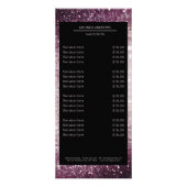 Elegant Glitter Silver Lila Pricelist Poster Reclamekaart (Voorkant)