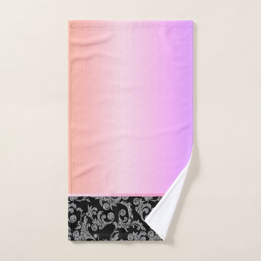 Elegant Glitter Silver Swirls Ombre Bad Handdoek (Handdoek)