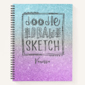 Elegant Glitter Sketchbook Paars Blue Notitieboek (Voorkant)