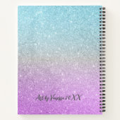 Elegant Glitter Sketchbook Paars Blue Notitieboek (Achterkant)